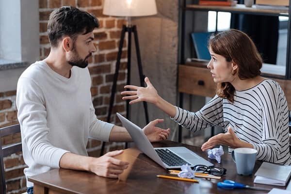 Couple arguing over debt