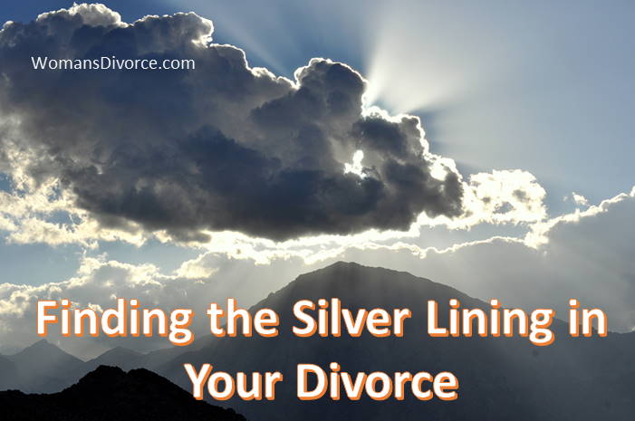 Finding the silver linings in divorce as depicted by the streaks of light shining through the clouds