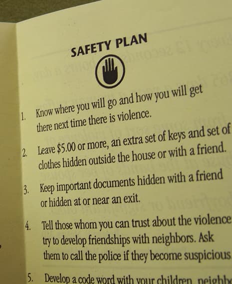 Domestic violence safety plan pamphlet